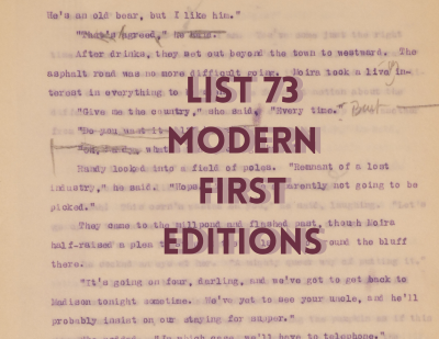 List 73: Modern First Editions