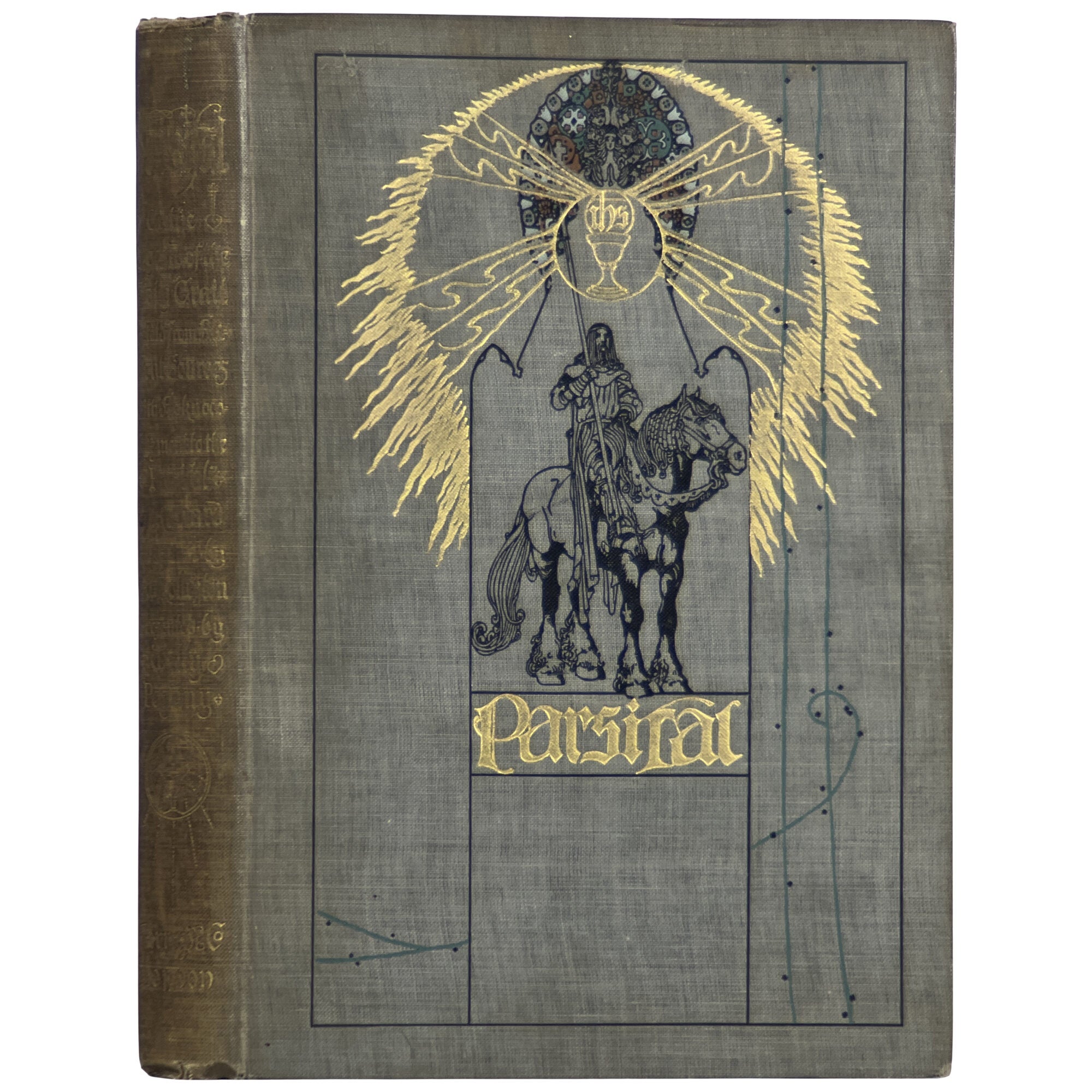 1904年 英国アンティーク バーガンディーレザー ファイルホルダー Arthur William Clare Parsifal or the Legend of the Holy Grail, retold from Antient