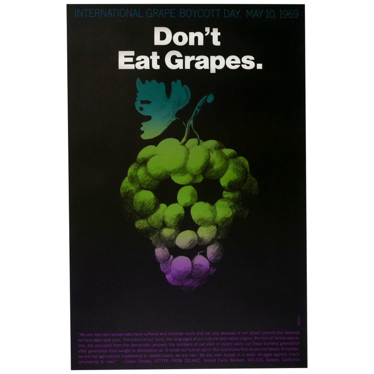 Item No: #11289 International Grape Boycott Day, May 10, 1969. Milton Glaser.