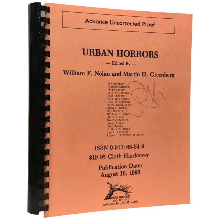 Item No: #163870 Urban Horrors [Uncorrected Proof]. William F. Nolan, Martin H. Greenberg.