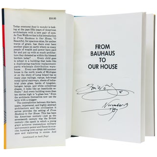 Item No: #189087 From Bauhaus to Our House. Tom Wolfe