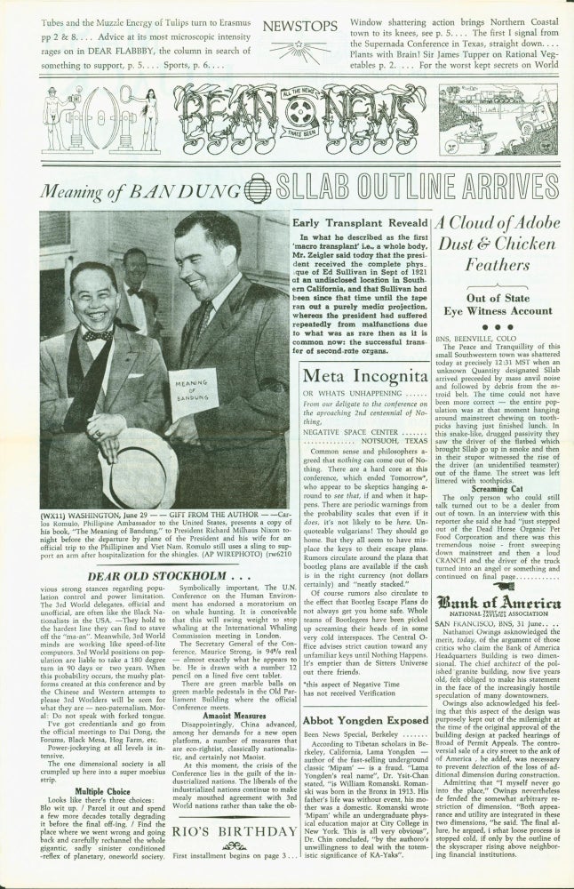 Item No: #1965 Bean News. Edward Dorn.