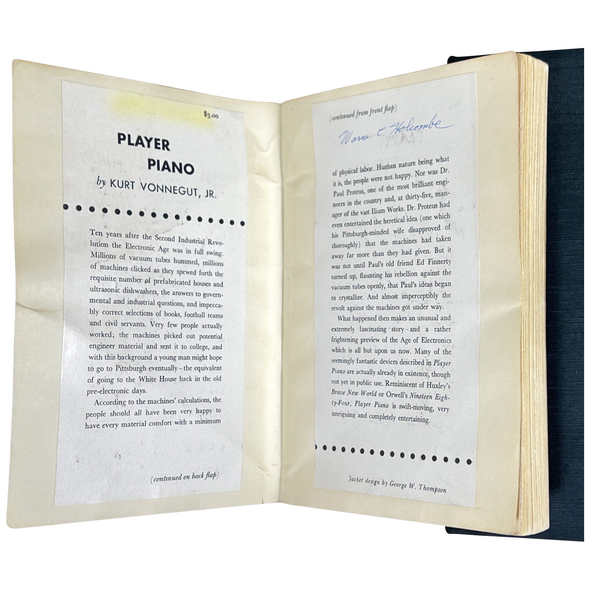 Player Piano Advance Reading Copy | Kurt Vonnegut | Uncorrected Proof