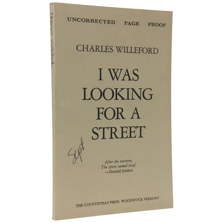 Item No: #27199 I Was Looking for a Street [Uncorrected Proof]. Charles Willeford.