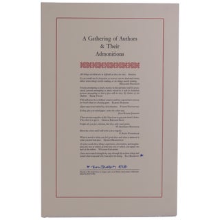 Item No: #27561 A Gathering of Authors & Their Admonitions [Broadside]. Ray...