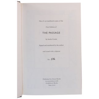 The Passage; The Twelve; The City of Mirrors [Passage Trilogy, Goldsboro Books Limiteds]