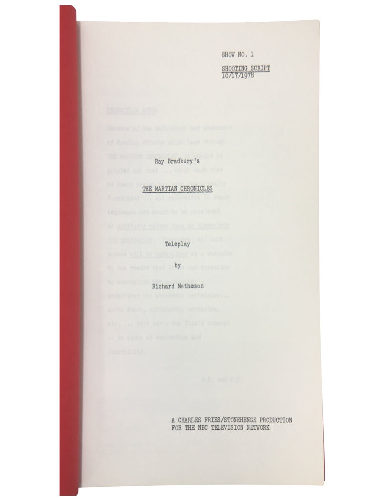 Ray Bradbury's The Martian Chronicles: Shooting Script #1, #2 and #3 (complete)
