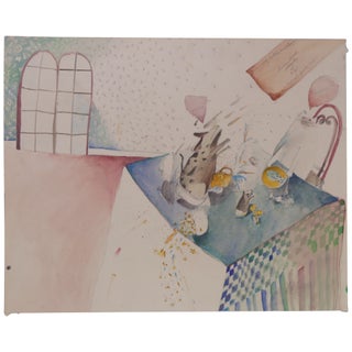 Item No: #306668 Enigmatic Watercolor Painting. Kurt Vonnegut