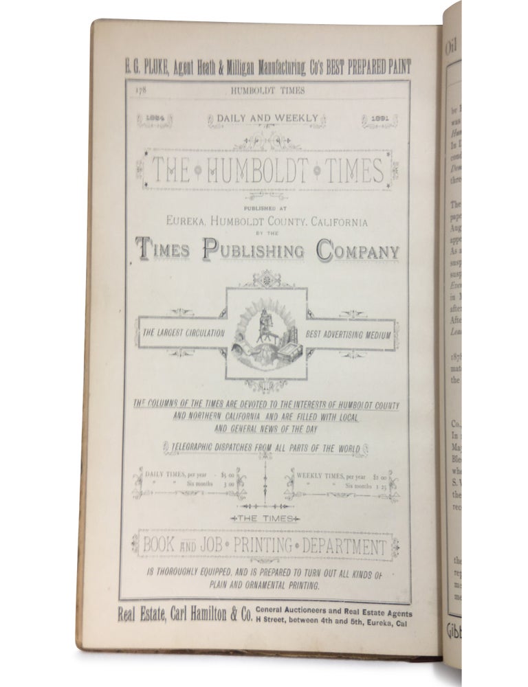 History and Business Directory of Humboldt County Descriptive of the Natural Resources, Delightful Climate, Picturesque Scenery, Beautiful Homes. The Only County in the State Containing No Chinamen