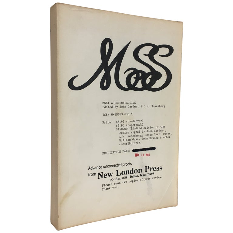 Item No: #306736 MSS: A Retrospective [Proof]. John Gardner, L. M. Rosenberg.