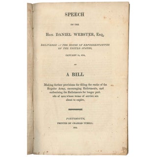 Item No: #306812 Speech of the Hon. Daniel Webster, Esq. Delivered in the House...