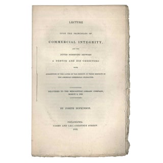 Item No: #306857 Lecture upon the Principles of Commercial Integrity, and the...