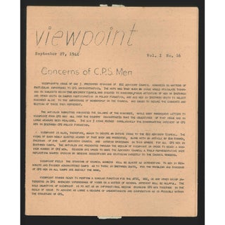 Item No: #306915 Viewpoint, September 27, 1944 (Vol. I, no. 16). Civilian Public...