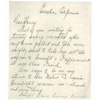 Item No: #306918 Letter from Eureka (Humboldt County), California