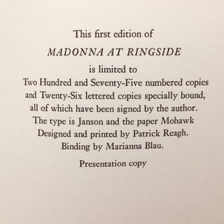 Madonna at Ringside [Presentation Copy]