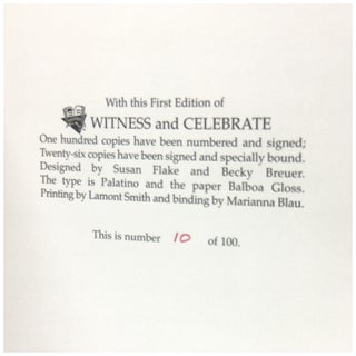 Witness and Celebrate [Signed, Numbered]