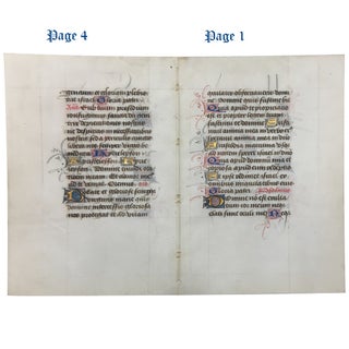 Item No: #307316 Illuminated Manuscript Bifolium from the Hours of the Virgin