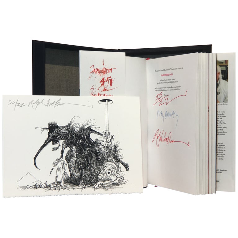 Item No: #307404 Fahrenheit 451 [Signed, Lettered, with a Steadman Lithograph]. Ray Bradbury, Ralph Steadman.