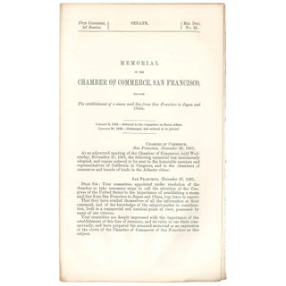 Item No: #307420 Memorial of the Chamber of Commerce, San Francisco, Praying the...