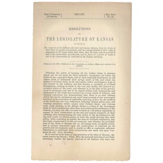 Item No: #307439 Resolutions of the Legislature of Kansas in Favor of the...