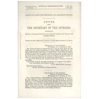 Item No: #307485 Survey of Lands for Cheyenne and Arapahoe Indians: Letter from...