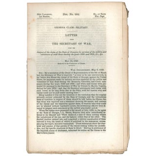 Item No: #307486 Georgia Claim—Military: Letter from the Secretary of War,...