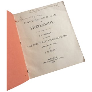 Item No: #307595 The Nature and Aim of Theosophy: An Essay Read Before the...