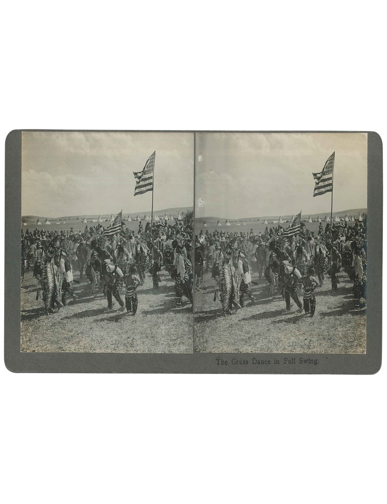 Montana Native American Dance Stereoviews (The Grass Dance in Full Swing; A Short Rest at Choosing Dance; The Snake Dance [at] Flathead Reservation, Mont.]