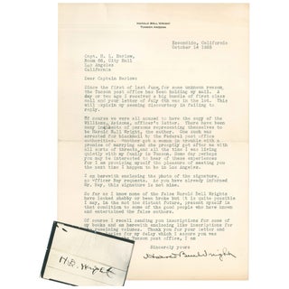 Item No: #307743 Typed Letter, Signed, About Forgeries and Impersonators. Harold...