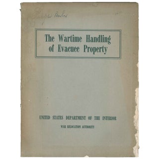 Item No: #307832 The Wartime Handling of Evacuee Property. Ruth E. McKee, United...