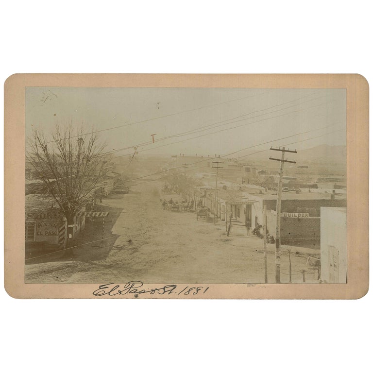 Item No: #307856 Cabinet Card Photograph of El Paso Street in El Paso, Texas. W. G. Walz, Co.