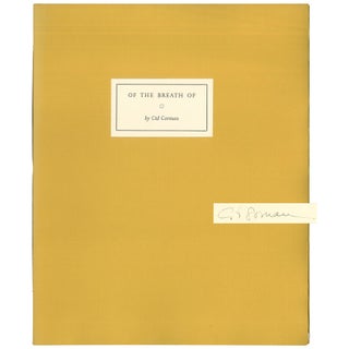 Item No: #307923 Of the Breath Of [1 of 50 Signed Copies]. Cid Corman