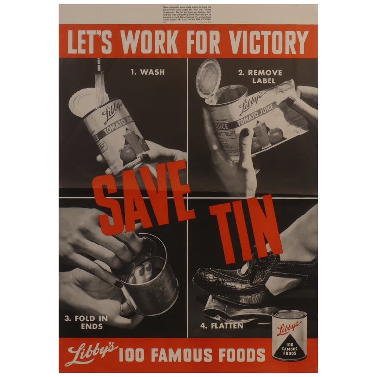 Item No: #308131 Save Tin: Let's Work for Victory. Libby's.