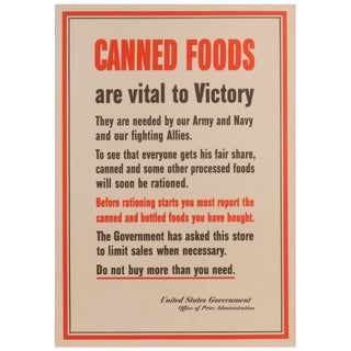 Item No: #308145 Canned Foods Are Vital for Victory [Poster]. United States...