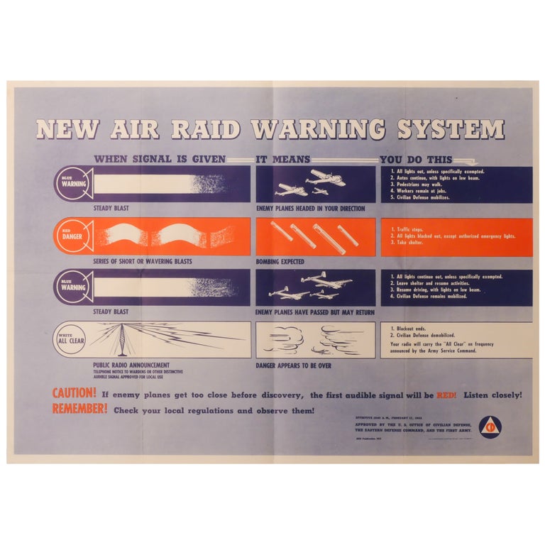 Item No: #308161 New Air Raid Warning System. Office of Civilian Defense.