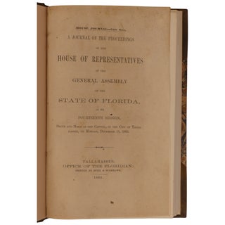 A Journal of the Proceedings of the House of Representatives of the General Assembly of the State of Florida at Its Fourteenth Session