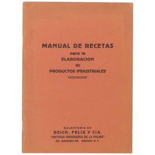 Item No: #308381 Manual de recetas para la elaboración de productos...