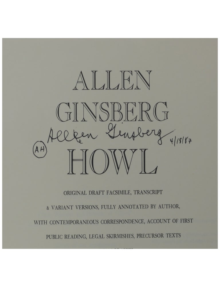 Howl:. Original Draft Facsimile, Transcript & Variant Versions, Fully ...