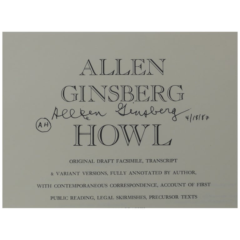 Howl Annotated Howl:. Original Draft Facsimile, Transcript & Variant Versions, Fully ...
