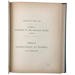 Account of Observations of the Transit of Venus, 1874, December 8, Made Under the Authority of the British Government: And of the Reduction of the Observations