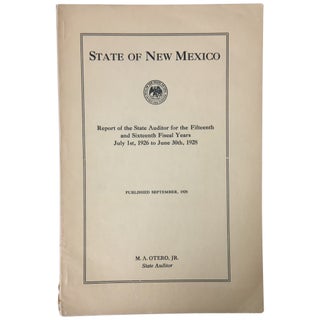 Item No: #35508 State of New Mexico: Report of the State Auditor for the...