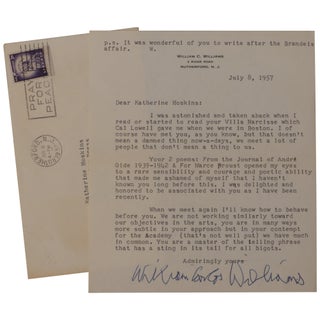 Item No: #360743 [Praise of the Poet Katherine Hoskins in a Typed Letter,...