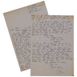 Item No: #360760 Two-Page Autograph Letter, Signed. Clive Barker
