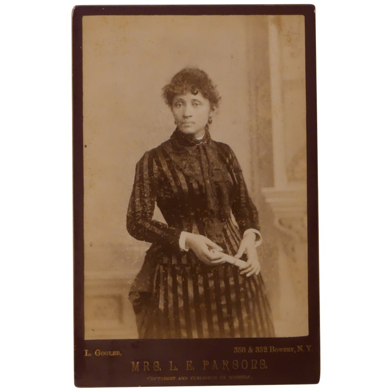 Item No: #360845 Mrs. L. E. Parsons [Lucy Eldine] [Cabinet Card Photograph]. L. Gogler, Louis.