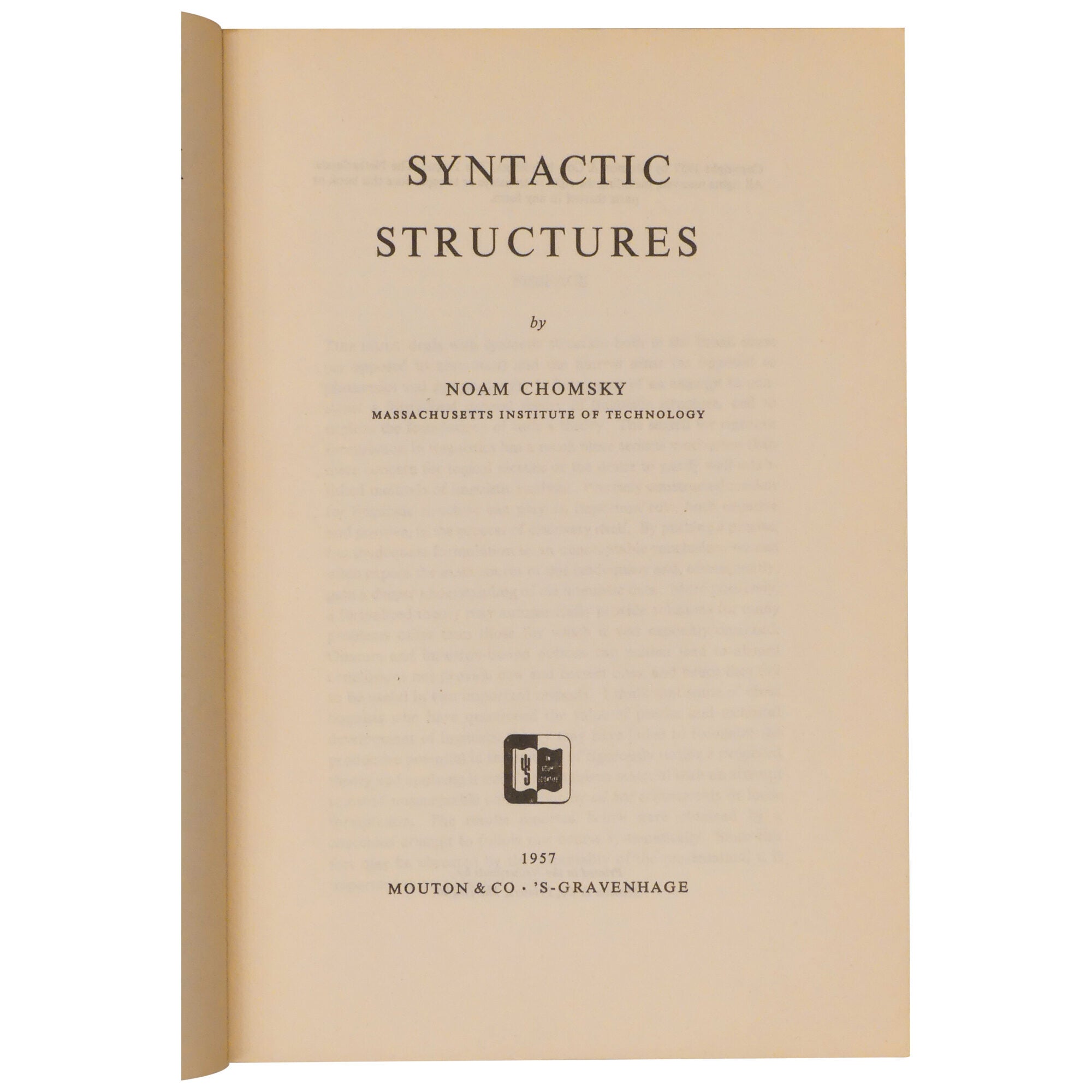 Chomsky Syntax Syntactic Structures Second Issue | Noam Chomsky | First Edition