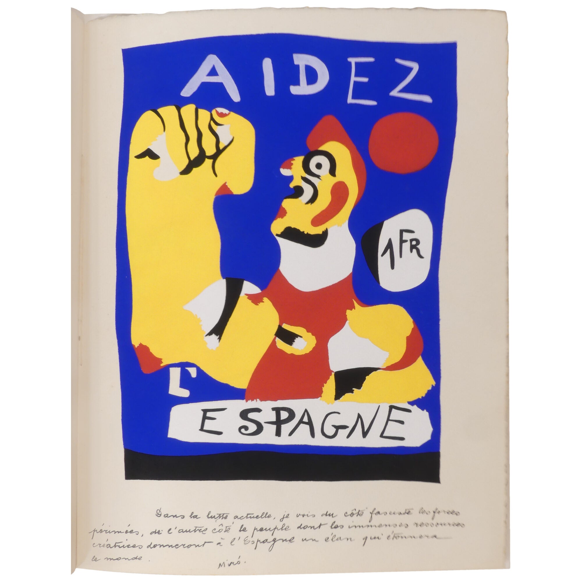 Aidez l'espagna in Cahiers d'art, 12th year, no. 4–5 | Joan Miró