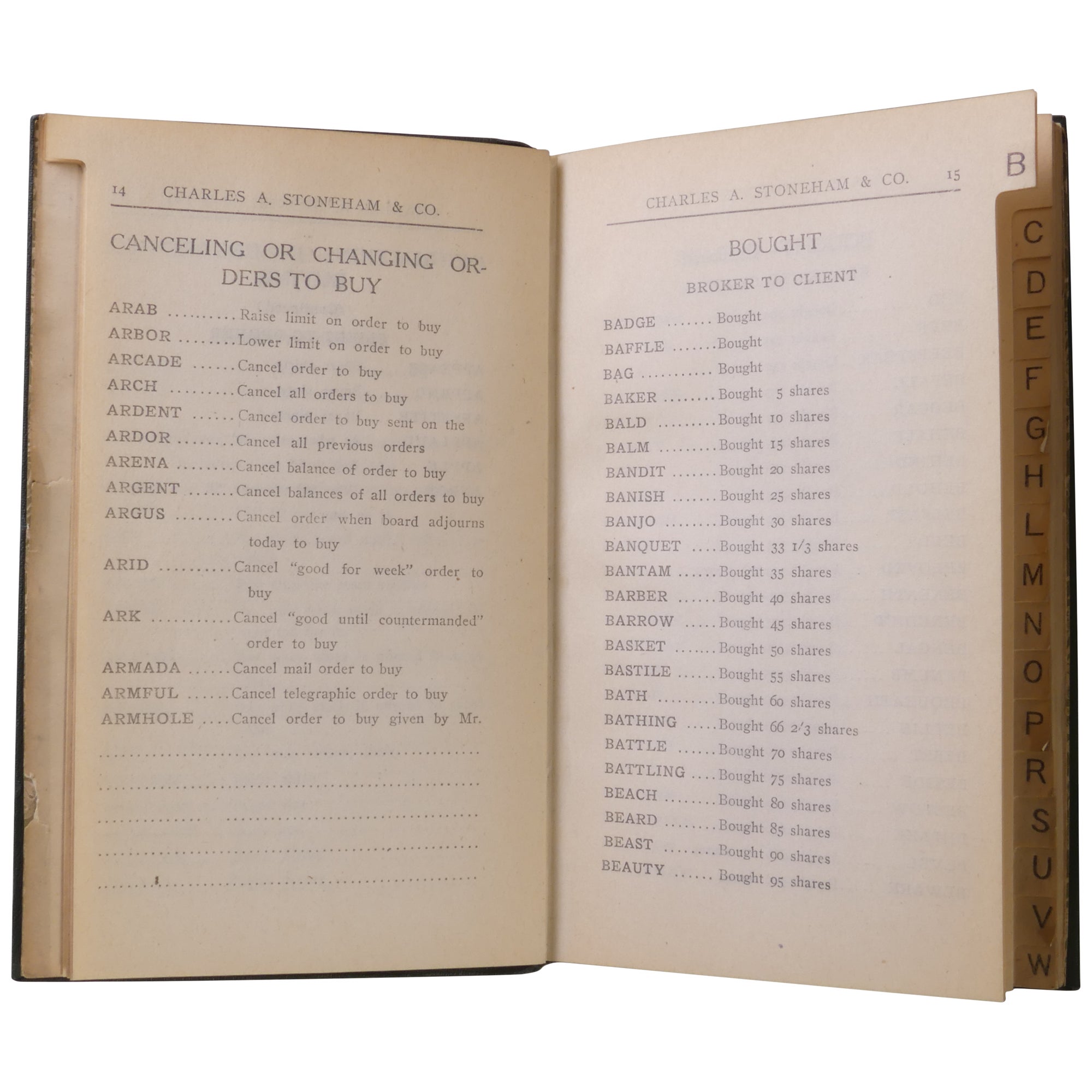 Code Book Rules Private Code Book and Rules for Trading | Charles A. Stoneham, Company
