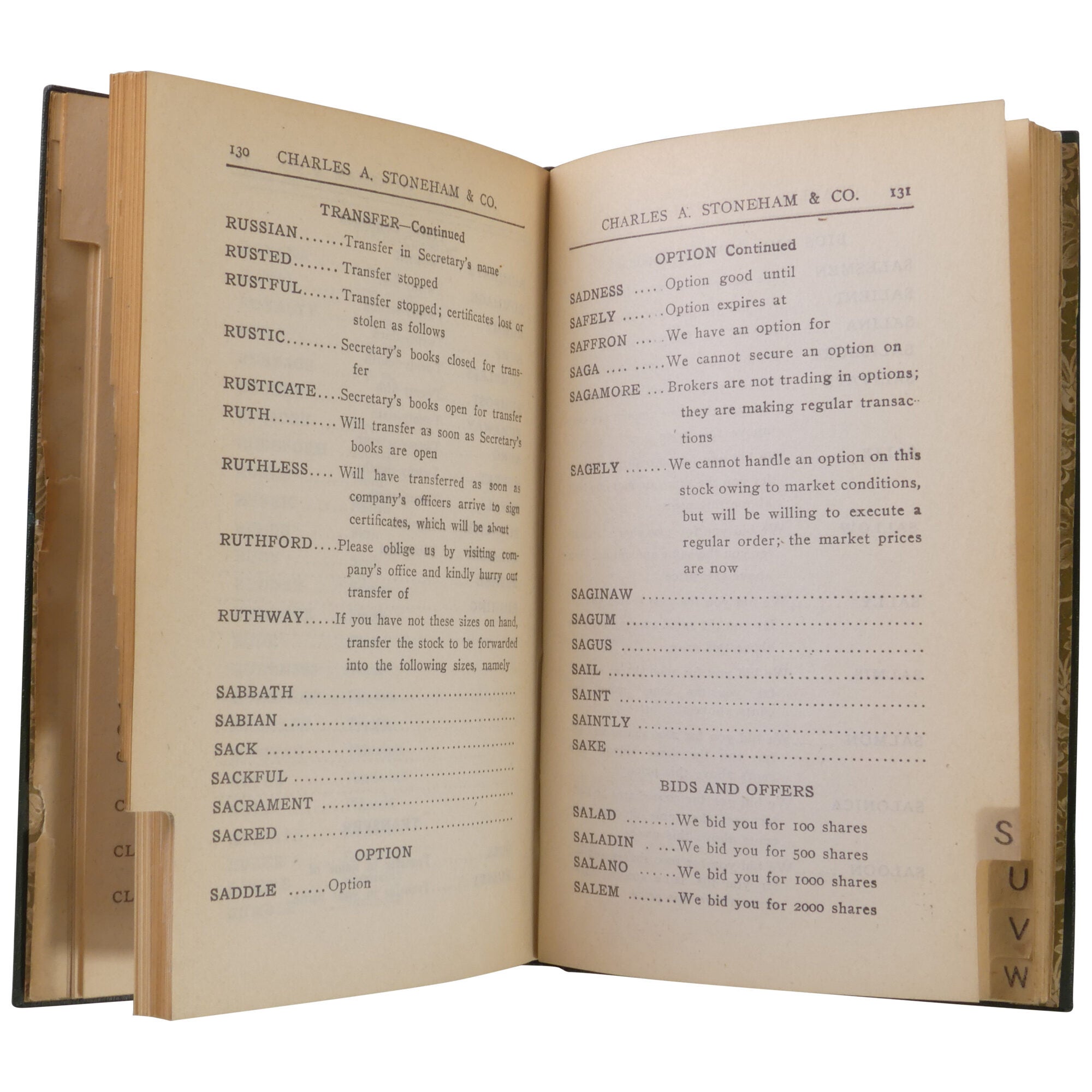 Code Book Rules Private Code Book and Rules for Trading | Charles A. Stoneham, Company