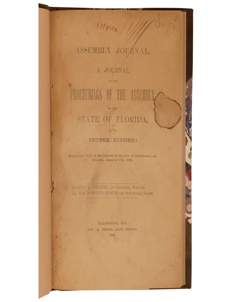 A Journal of the Proceedings of the Assembly of the State of Florida at Its Second Session