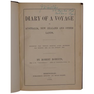 Item No: #361704 Diary of a Voyage to Australia, New Zealand and other Lands,...